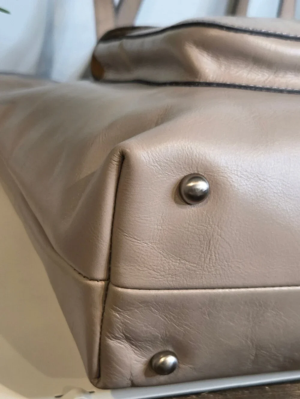 Patricia Nash Madison Leather Tote Bag Gray Stone